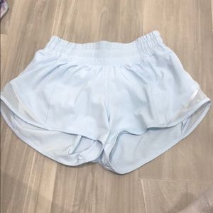 Light Blue Lululemon workout shorts